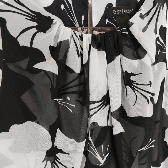 WHBM Layered Chiffon Floral Pleated Flare Dress - Picture 4 of 13